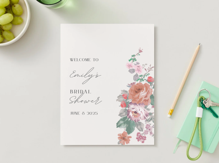 Editable Bridal Shower Invitation Template – Boho Floral | Instant Download | Canva Invitation PDF
